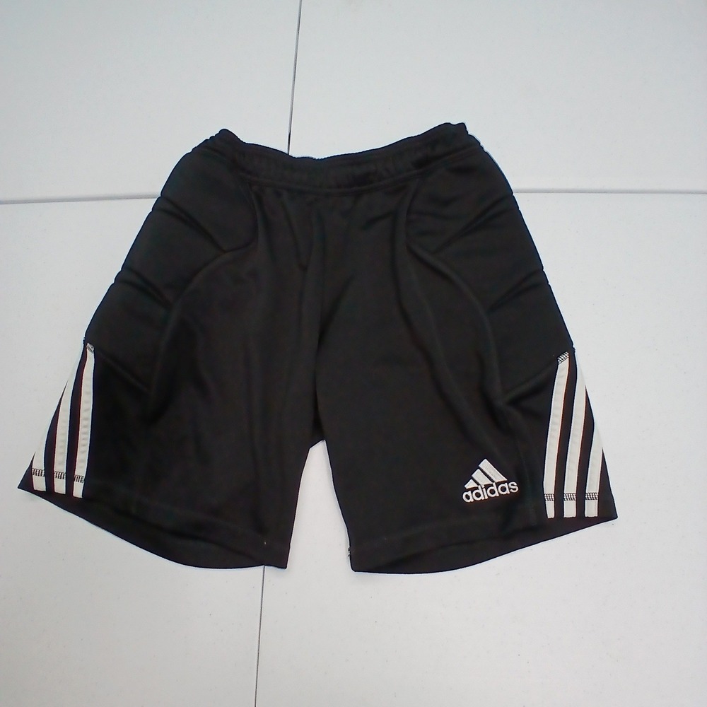 Adidas Climalite Soccer Shorts M Black White 3-Stripe Athletic Training Z996